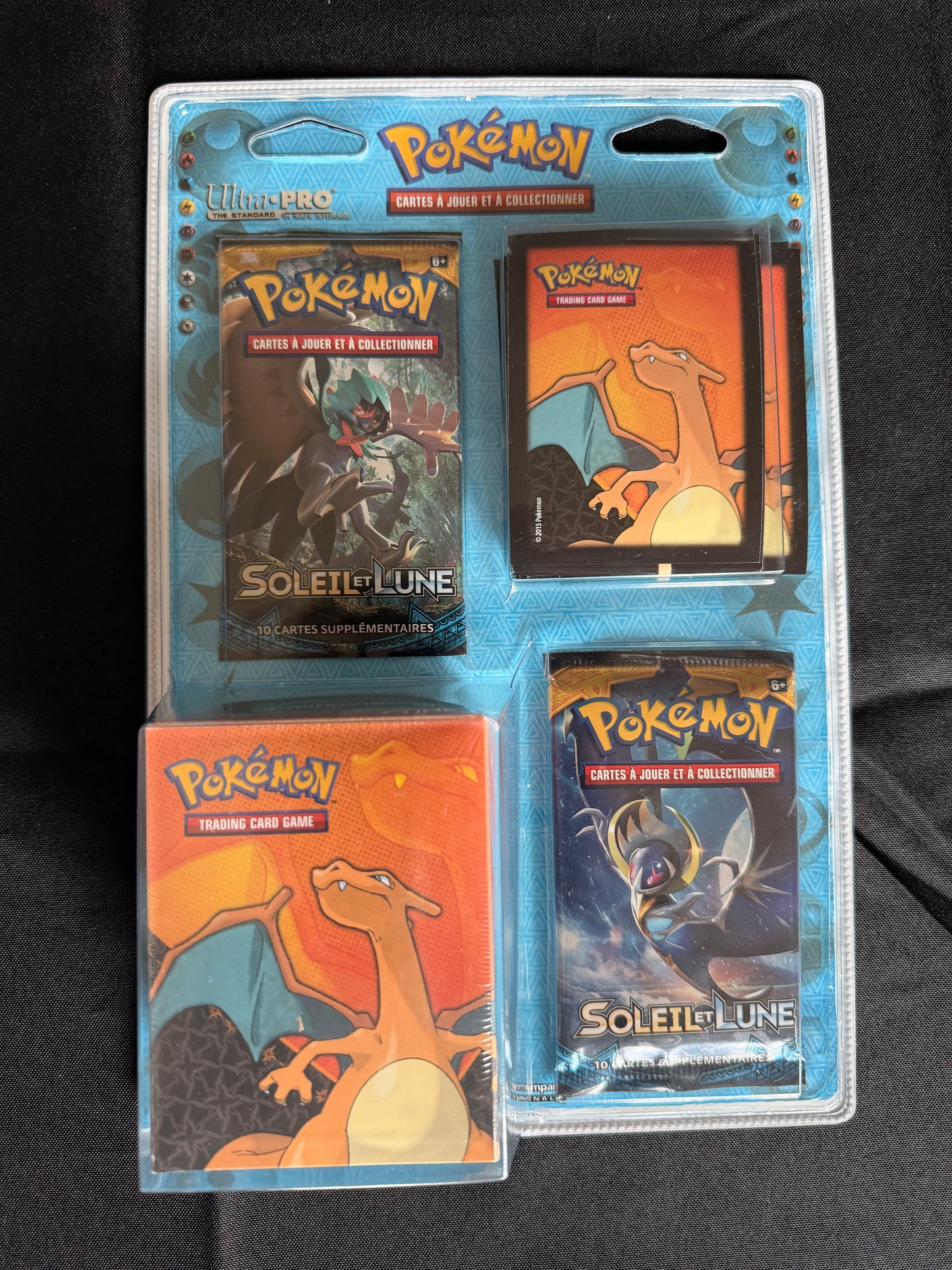Duo pack Pokemon Soleil Lune  2 Boosters + Accessoires Ultra Pro