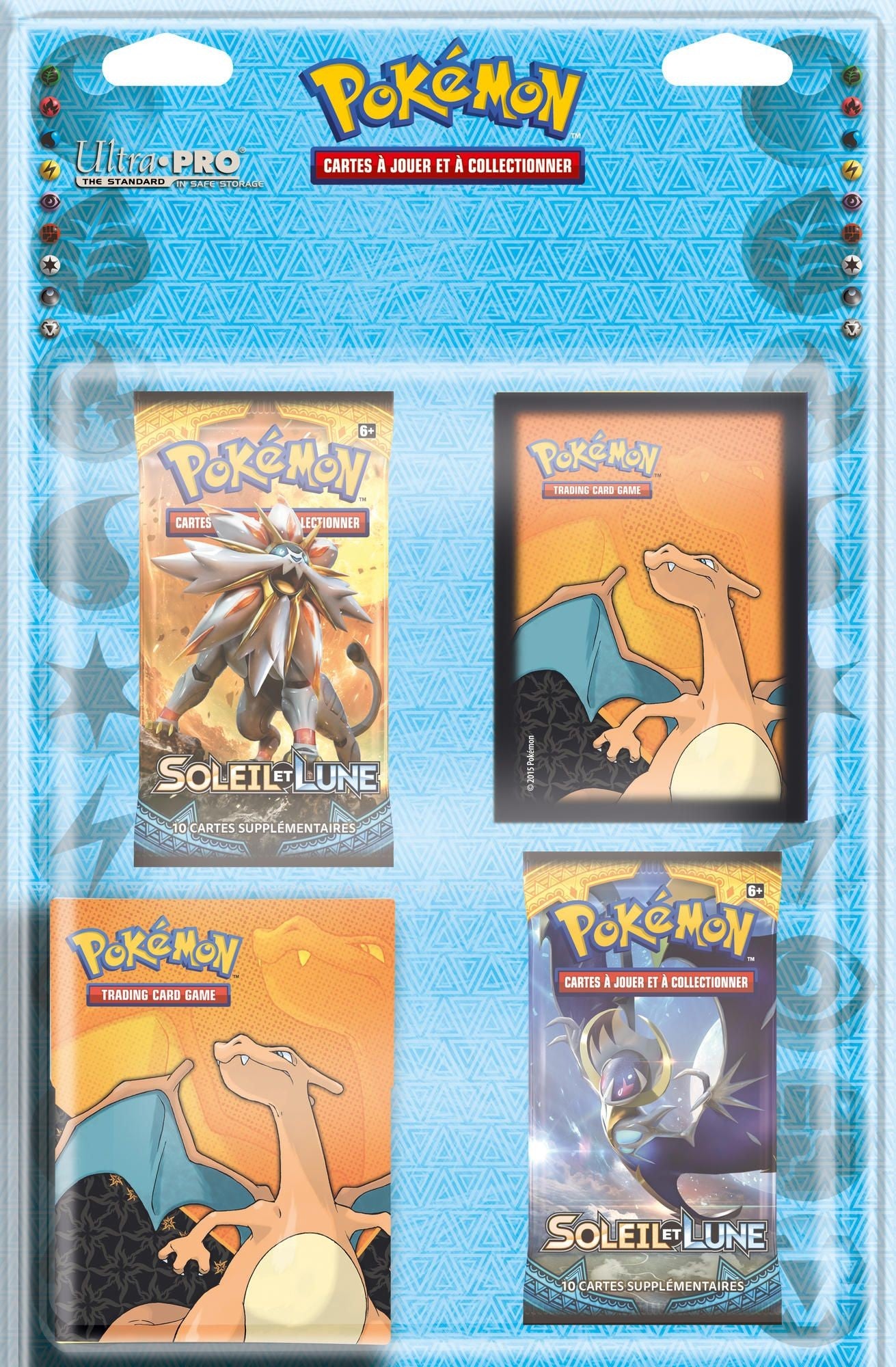 Duo pack Pokemon Soleil Lune  2 Boosters + Accessoires Ultra Pro